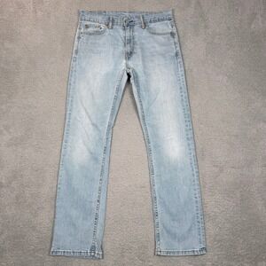 Levis 513 Slim Straight Jeans Mens 30x30 Light Wash Blue Denim Pants 90s Style